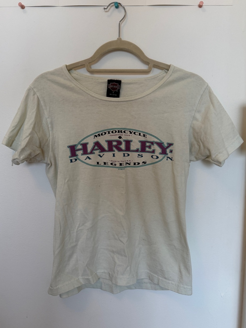 Harley-Davidson Mint Baby Tee with Purple & Teal Logo